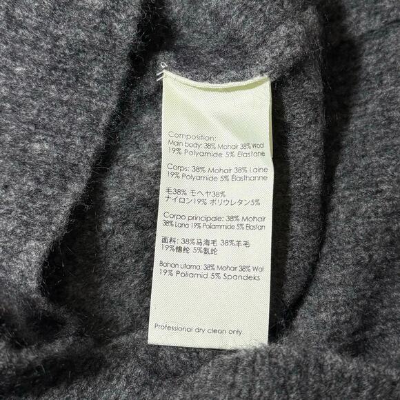 3.1 Phillip Lim Destroyed Diamond Fringe Sweater Mohair Wool Blend Gray Small - Picture 5 of 9